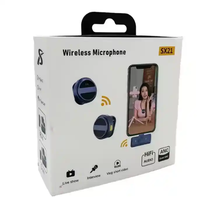 SX21 Wireless Microphone 2.4G Clip-On Type-C Port Smart Noise Reduction Lavalier Wireless Microphone